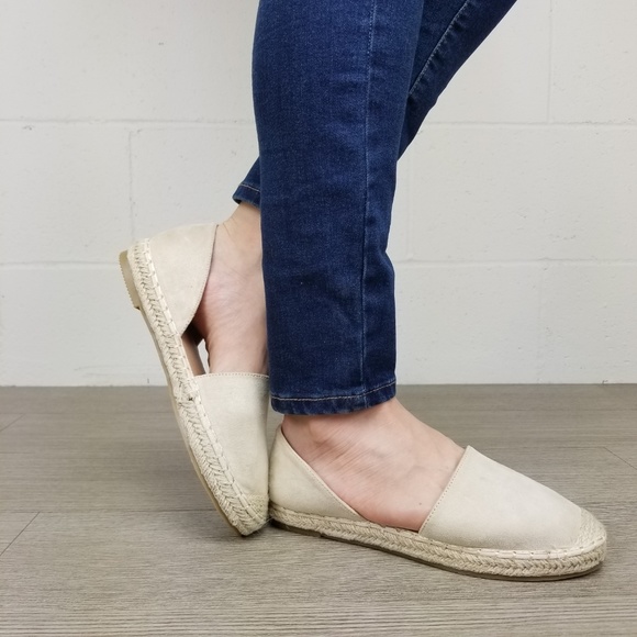 Tan Vegan Suede Flat Slip On Loafer Espadrille -K - Picture 6 of 8